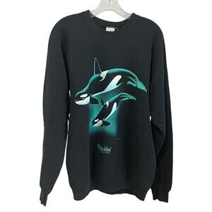 VTG 1990 Whidbey Island Washington Orca Crewneck Sweatshirt Adult M